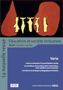 Revue NR-ESI n° 89-90-vol. 2. Varia.â??Études critiques de l'éducation inclusive